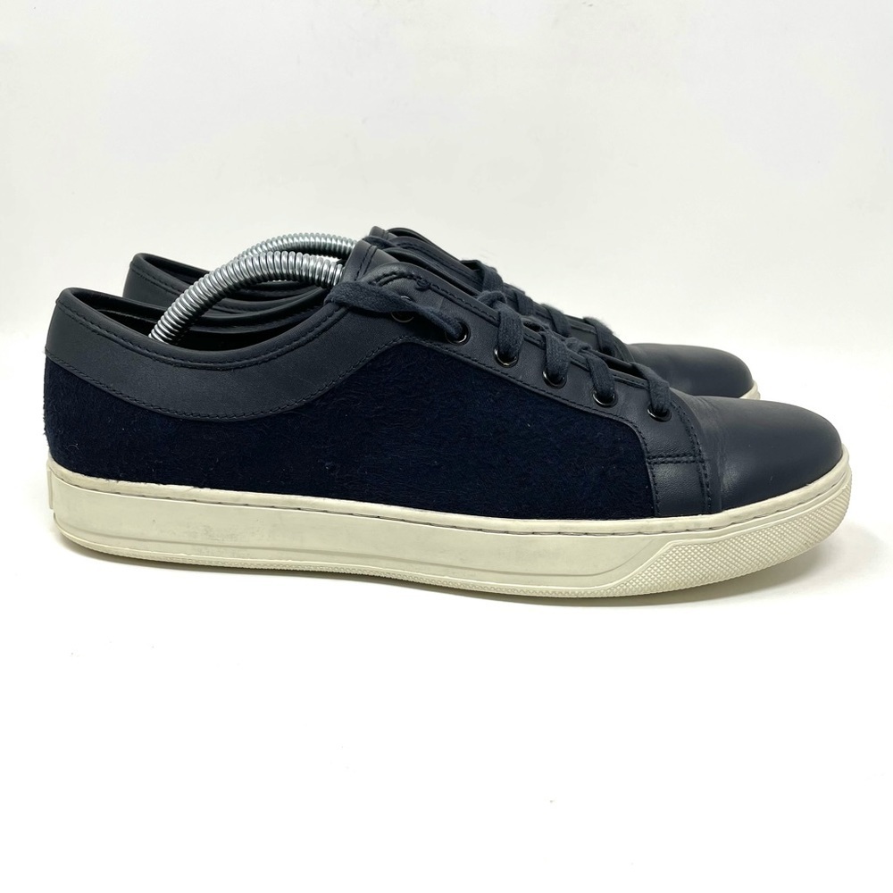 Vince Lanvin Suede Lace Up Sneakers Navy Blue M 10‎